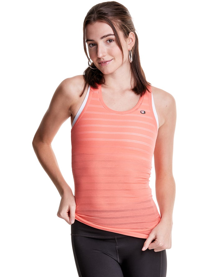 Camiseta Sin Manga Champion Mujer - Ribbed Racerback ( Coral ) 6593028-BS